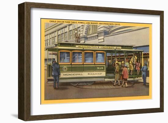 Cable Car on Turntable, San Francisco, California-null-Framed Art Print