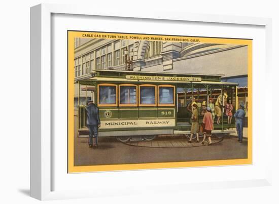 Cable Car on Turntable, San Francisco, California-null-Framed Art Print