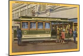Cable Car on Turntable, San Francisco, California-null-Mounted Art Print