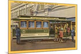 Cable Car on Turntable, San Francisco, California-null-Mounted Art Print