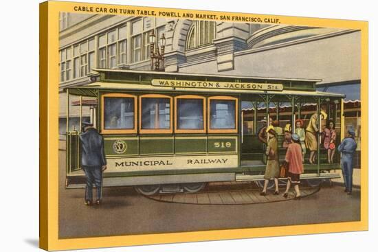 Cable Car on Turntable, San Francisco, California-null-Stretched Canvas