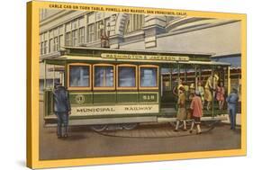 Cable Car on Turntable, San Francisco, California-null-Stretched Canvas