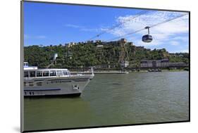 Cable Car to Fortress Ehrenbreitstein on Rhine River, Koblenz, Rhineland-Palatinate, Germany, Europ-Hans-Peter Merten-Mounted Photographic Print