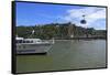 Cable Car to Fortress Ehrenbreitstein on Rhine River, Koblenz, Rhineland-Palatinate, Germany, Europ-Hans-Peter Merten-Framed Stretched Canvas