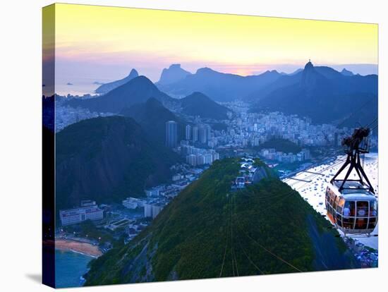 Cable Car to Sugar Loaf Mountain, Rio De Janiero, Brazil-Miva Stock-Stretched Canvas