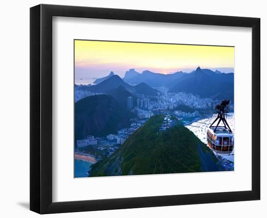 Cable Car to Sugar Loaf Mountain, Rio De Janiero, Brazil-Miva Stock-Framed Photographic Print