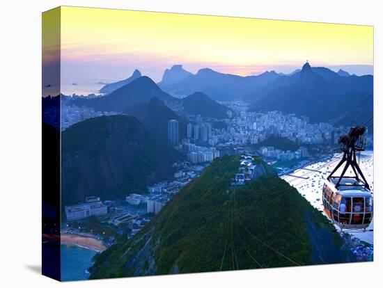 Cable Car to Sugar Loaf Mountain, Rio De Janiero, Brazil-Miva Stock-Stretched Canvas