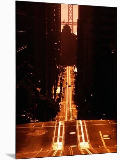 Cable Car Tracks on California Street, San Francisco, U.S.A.-Thomas Winz-Mounted Photographic Print