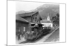 Cable Car Train in Alps at Rigi in Switzerland-null-Mounted Art Print