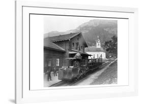 Cable Car Train in Alps at Rigi in Switzerland-null-Framed Premium Giclee Print