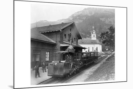 Cable Car Train in Alps at Rigi in Switzerland-null-Mounted Premium Giclee Print