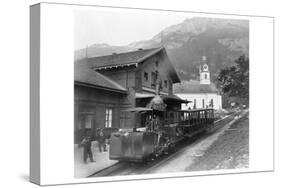 Cable Car Train in Alps at Rigi in Switzerland-null-Stretched Canvas