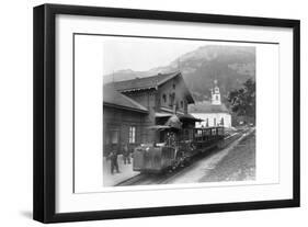 Cable Car Train in Alps at Rigi in Switzerland-null-Framed Art Print