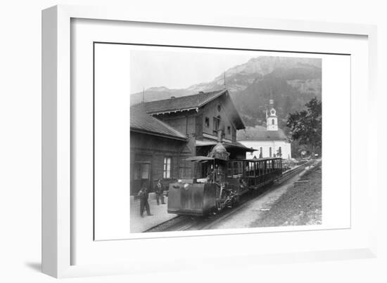 Cable Car Train in Alps at Rigi in Switzerland-null-Framed Art Print