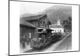 Cable Car Train in Alps at Rigi in Switzerland-null-Mounted Art Print