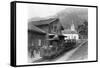 Cable Car Train in Alps at Rigi in Switzerland-null-Framed Stretched Canvas