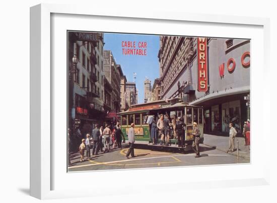 Cable Car Turn-Table, San Francisco, California-null-Framed Art Print