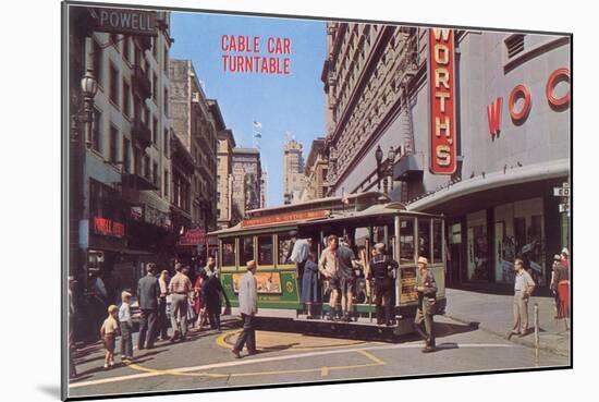 Cable Car Turn-Table, San Francisco, California-null-Mounted Art Print