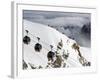 Cable Cars Approaching Aiguille Du Midi Summit, Chamonix-Mont-Blanc, French Alps, France, Europe-Richardson Peter-Framed Photographic Print