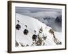 Cable Cars Approaching Aiguille Du Midi Summit, Chamonix-Mont-Blanc, French Alps, France, Europe-Richardson Peter-Framed Photographic Print