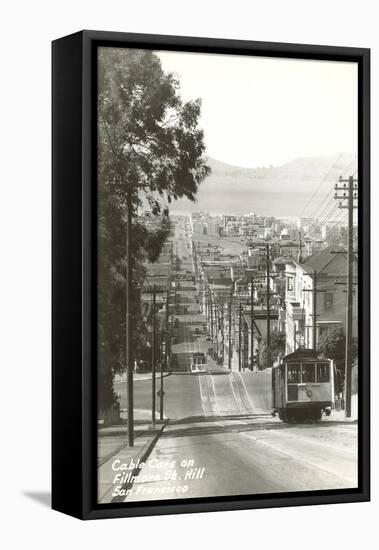 Cable Cars, Fillmore Street, San Francisco, California-null-Framed Stretched Canvas
