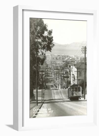 Cable Cars, Fillmore Street, San Francisco, California-null-Framed Art Print