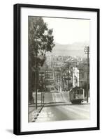 Cable Cars, Fillmore Street, San Francisco, California-null-Framed Art Print