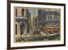 Cable Cars on Market and Powell Street San Francisco - San Francisco, CA-Lantern Press-Framed Art Print