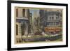 Cable Cars on Market and Powell Street San Francisco - San Francisco, CA-Lantern Press-Framed Art Print