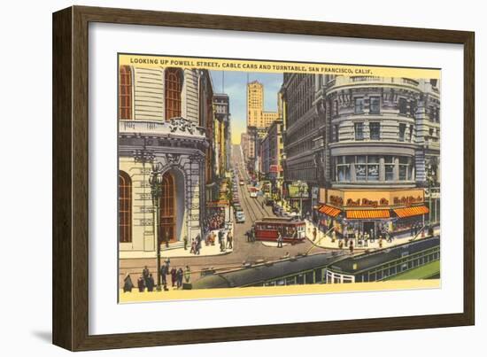 Cable Cars, Powell Street, San Francisco, California-null-Framed Art Print