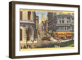 Cable Cars, Powell Street, San Francisco, California-null-Framed Art Print