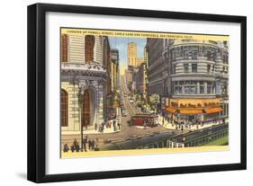 Cable Cars, Powell Street, San Francisco, California-null-Framed Art Print