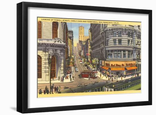 Cable Cars, Powell Street, San Francisco, California-null-Framed Art Print