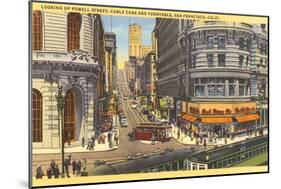 Cable Cars, Powell Street, San Francisco, California-null-Mounted Art Print