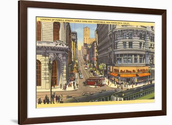 Cable Cars, Powell Street, San Francisco, California-null-Framed Premium Giclee Print