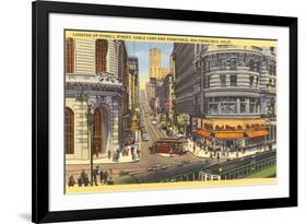 Cable Cars, Powell Street, San Francisco, California-null-Framed Premium Giclee Print