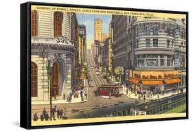 Cable Cars, Powell Street, San Francisco, California-null-Framed Stretched Canvas