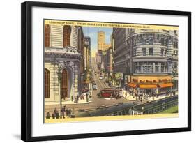 Cable Cars, Powell Street, San Francisco, California-null-Framed Art Print