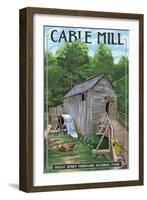 Cable Mill - Great Smoky Mountains National Park, TN-Lantern Press-Framed Art Print