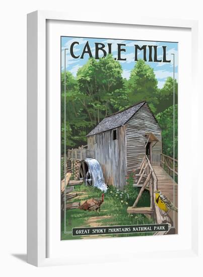 Cable Mill - Great Smoky Mountains National Park, TN-Lantern Press-Framed Art Print