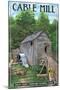 Cable Mill - Great Smoky Mountains National Park, TN-Lantern Press-Mounted Art Print