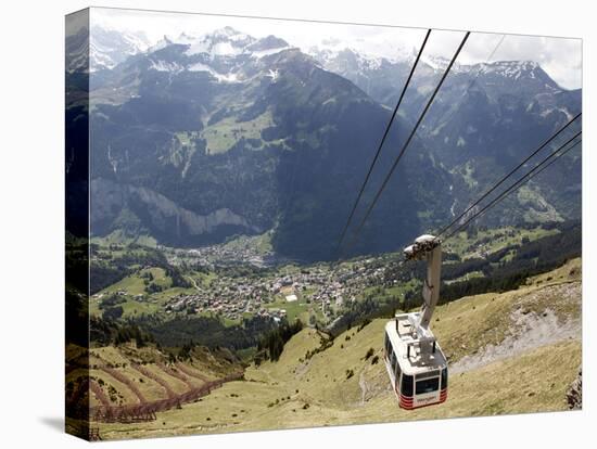 Cableway Wengen-Mannlichen, Lauterbrunnen Valley, Bernese Oberland, Swiss Alps, Switzerland, Europe-Hans Peter Merten-Stretched Canvas