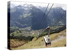 Cableway Wengen-Mannlichen, Lauterbrunnen Valley, Bernese Oberland, Swiss Alps, Switzerland, Europe-Hans Peter Merten-Stretched Canvas