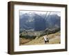 Cableway Wengen-Mannlichen, Lauterbrunnen Valley, Bernese Oberland, Swiss Alps, Switzerland, Europe-Hans Peter Merten-Framed Photographic Print