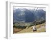 Cableway Wengen-Mannlichen, Lauterbrunnen Valley, Bernese Oberland, Swiss Alps, Switzerland, Europe-Hans Peter Merten-Framed Photographic Print