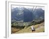 Cableway Wengen-Mannlichen, Lauterbrunnen Valley, Bernese Oberland, Swiss Alps, Switzerland, Europe-Hans Peter Merten-Framed Photographic Print