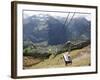 Cableway Wengen-Mannlichen, Lauterbrunnen Valley, Bernese Oberland, Swiss Alps, Switzerland, Europe-Hans Peter Merten-Framed Photographic Print