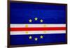 Cabo Verde Flag Design with Wood Patterning - Flags of the World Series-Philippe Hugonnard-Framed Art Print