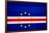 Cabo Verde Flag Design with Wood Patterning - Flags of the World Series-Philippe Hugonnard-Framed Art Print