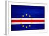 Cabo Verde Flag Design with Wood Patterning - Flags of the World Series-Philippe Hugonnard-Framed Art Print
